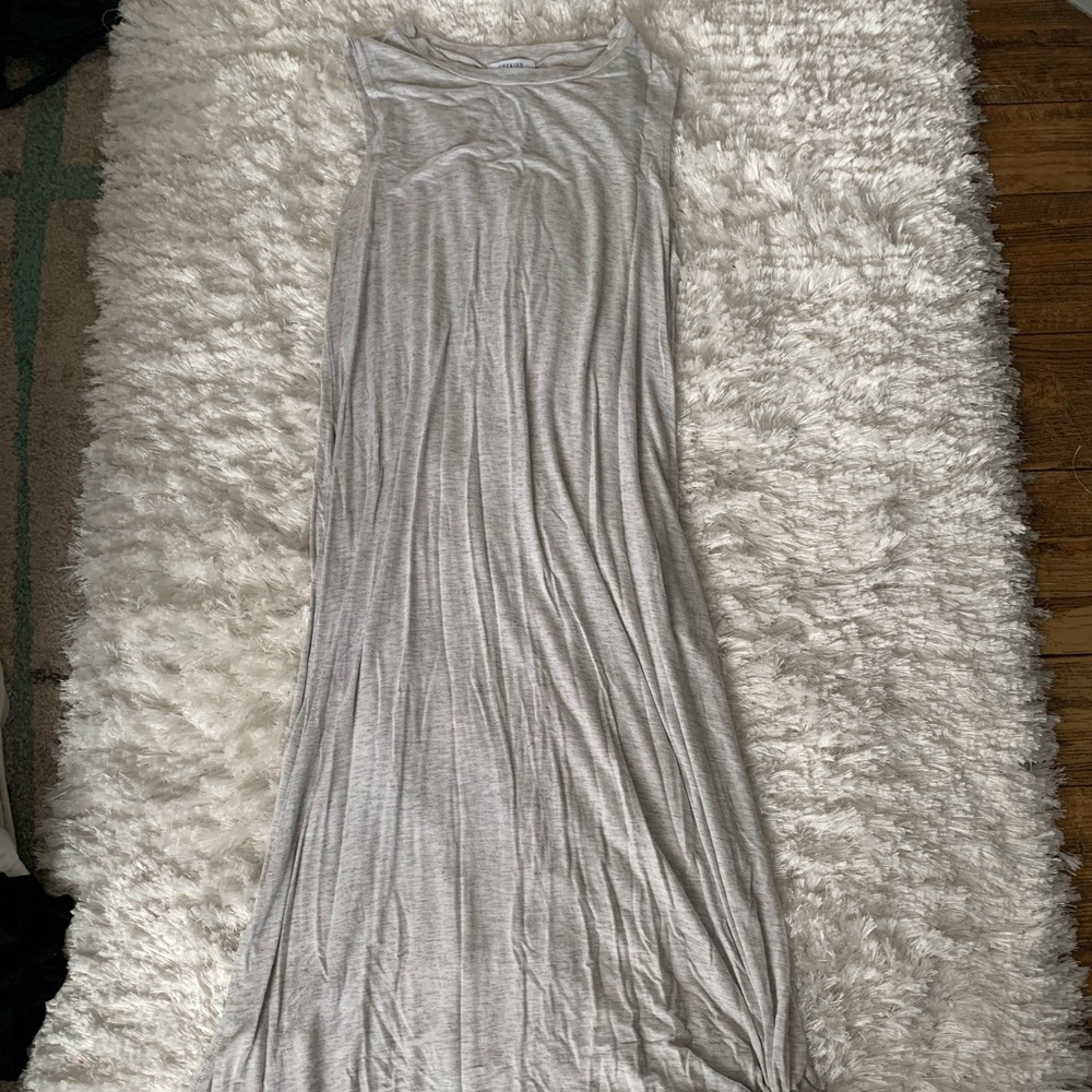 Light gray long tank top dress